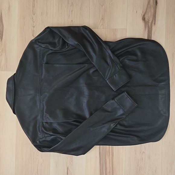 MOTHER Faux Leather Button Down, Black, Size Small - Picture 6 of 6